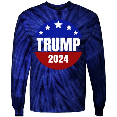 Trump 2024 Star Logo Tie-Dye Long Sleeve Shirt