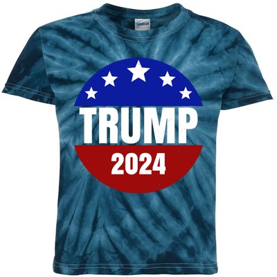 Trump 2024 Star Logo Kids Tie-Dye T-Shirt