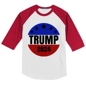 Trump 2024 Star Logo Kids Colorblock Raglan Jersey