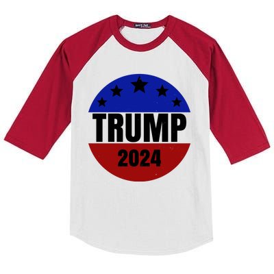 Trump 2024 Star Logo Kids Colorblock Raglan Jersey