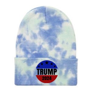 Trump 2024 Star Logo Tie Dye 12in Knit Beanie