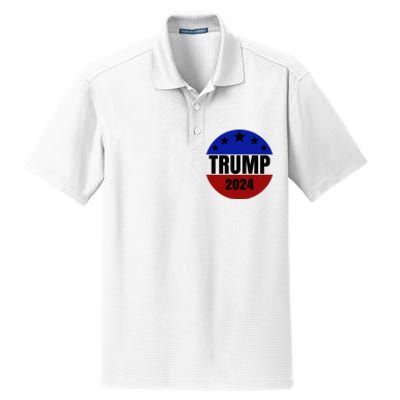 Trump 2024 Star Logo Dry Zone Grid Polo