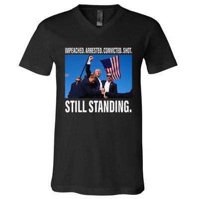 Trump 2024 Still Standing V-Neck T-Shirt