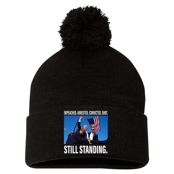 Trump 2024 Still Standing Pom Pom 12in Knit Beanie