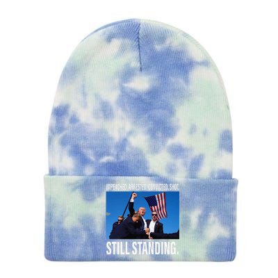 Trump 2024 Still Standing Tie Dye 12in Knit Beanie