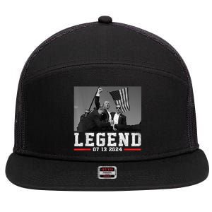 Trump 2024 Shooting President Legend Trump Rally Pa 2024 7 Panel Mesh Trucker Snapback Hat