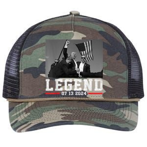 Trump 2024 Shooting President Legend Trump Rally Pa 2024 Retro Rope Trucker Hat Cap