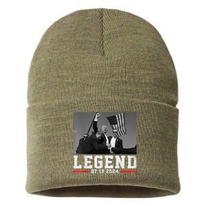 Trump 2024 Shooting President Legend Trump Rally Pa 2024 Sustainable Knit Beanie