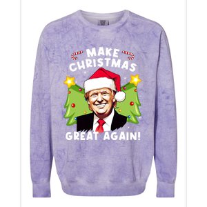 Trump 2024 Santa Hat Make Christmas Great Again Gift Colorblast Crewneck Sweatshirt