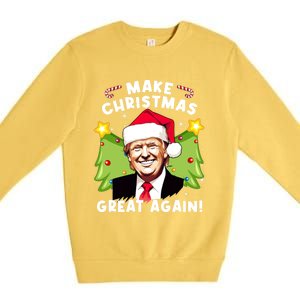 Trump 2024 Santa Hat Make Christmas Great Again Gift Premium Crewneck Sweatshirt