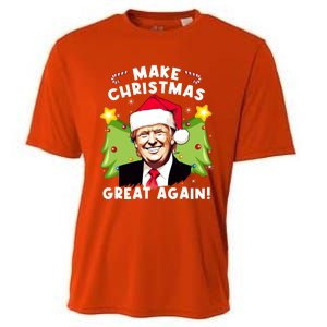 Trump 2024 Santa Hat Make Christmas Great Again Gift Cooling Performance Crew T-Shirt