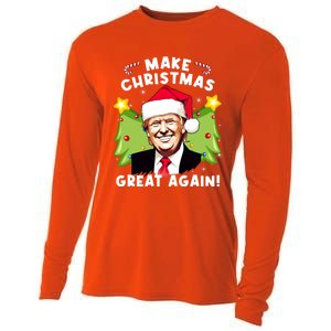 Trump 2024 Santa Hat Make Christmas Great Again Gift Cooling Performance Long Sleeve Crew