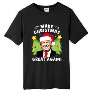 Trump 2024 Santa Hat Make Christmas Great Again Gift Tall Fusion ChromaSoft Performance T-Shirt