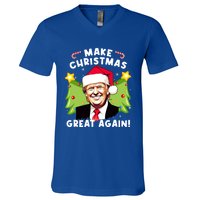 Trump 2024 Santa Hat Make Christmas Great Again Gift V-Neck T-Shirt