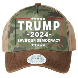 Trump 2024 Save Our Democracy Voting Political Design Legacy Tie Dye Trucker Hat