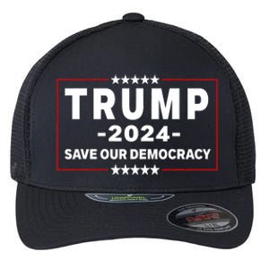 Trump 2024 Save Our Democracy Voting Political Design Flexfit Unipanel Trucker Cap