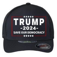 Trump 2024 Save Our Democracy Voting Political Design Flexfit Unipanel Trucker Cap