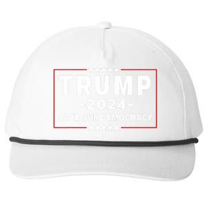 Trump 2024 Save Our Democracy Voting Political Design Snapback Five-Panel Rope Hat