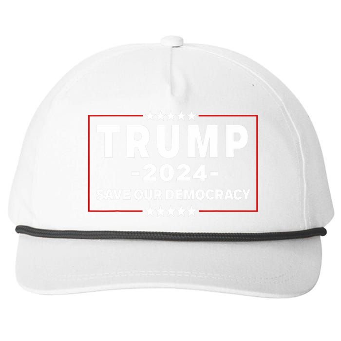 Trump 2024 Save Our Democracy Voting Political Design Snapback Five-Panel Rope Hat