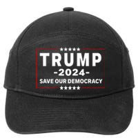 Trump 2024 Save Our Democracy Voting Political Design 7-Panel Snapback Hat