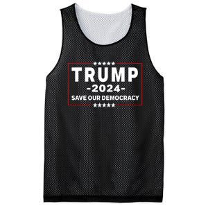 Trump 2024 Save Our Democracy Voting Political Design Mesh Reversible Basketball Jersey Tank