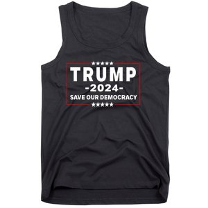 Trump 2024 Save Our Democracy Voting Political Design Tank Top