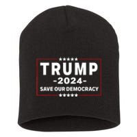 Trump 2024 Save Our Democracy Voting Political Design Short Acrylic Beanie