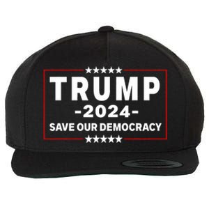 Trump 2024 Save Our Democracy Voting Political Design Wool Snapback Cap