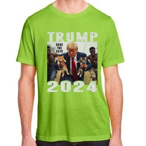 Trump 2024 Save The Cats Saying Debate Gift Adult ChromaSoft Performance T-Shirt