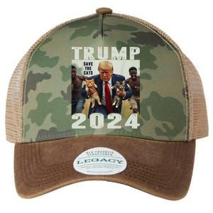 Trump 2024 Save The Cats Saying Debate Gift Legacy Tie Dye Trucker Hat