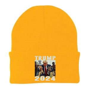 Trump 2024 Save The Cats Saying Debate Gift Knit Cap Winter Beanie