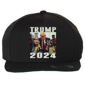 Trump 2024 Save The Cats Saying Debate Gift Wool Snapback Cap