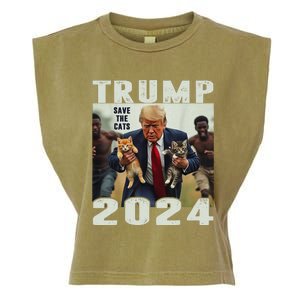 Trump 2024 Save The Cats Saying Debate Gift Garment-Dyed Women's Muscle Tee