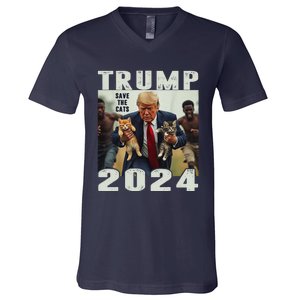 Trump 2024 Save The Cats Saying Debate Gift V-Neck T-Shirt