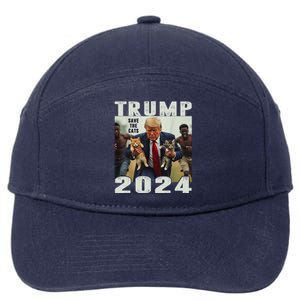 Trump 2024 Save The Cats Saying Debate Gift 7-Panel Snapback Hat