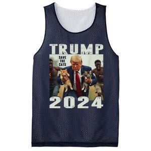 Trump 2024 Save The Cats Saying Debate Gift Mesh Reversible Basketball Jersey Tank