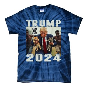 Trump 2024 Save The Cats Saying Debate Gift Tie-Dye T-Shirt