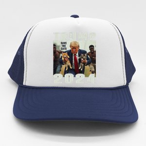 Trump 2024 Save The Cats Saying Debate Gift Trucker Hat