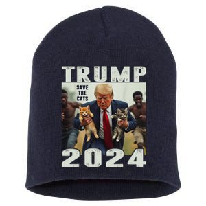 Trump 2024 Save The Cats Saying Debate Gift Short Acrylic Beanie