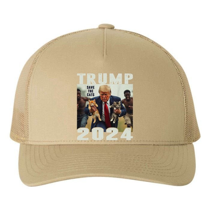 Trump 2024 Save The Cats Saying Debate Gift Yupoong Adult 5-Panel Trucker Hat