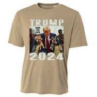 Trump 2024 Save The Cats Saying Debate Gift Cooling Performance Crew T-Shirt