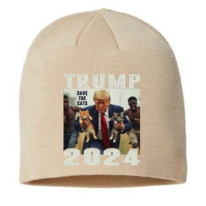 Trump 2024 Save The Cats Saying Debate Gift Sustainable Beanie