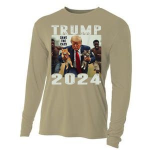 Trump 2024 Save The Cats Saying Debate Gift Cooling Performance Long Sleeve Crew