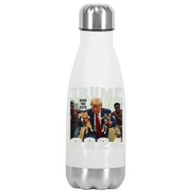 Trump 2024 Save The Cats Saying Debate Gift Stainless Steel Insulated Water Bottle