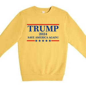 Trump 2024 Save America Again USA President Vote Premium Crewneck Sweatshirt