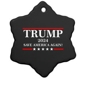 Trump 2024 Save America Again USA President Vote Ceramic Star Ornament