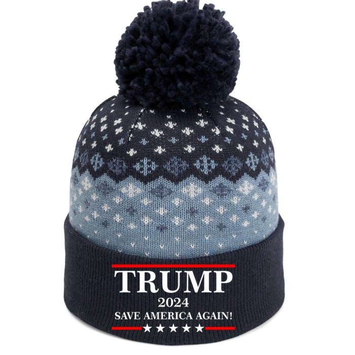 Trump 2024 Save America Again USA President Vote The Baniff Cuffed Pom Beanie