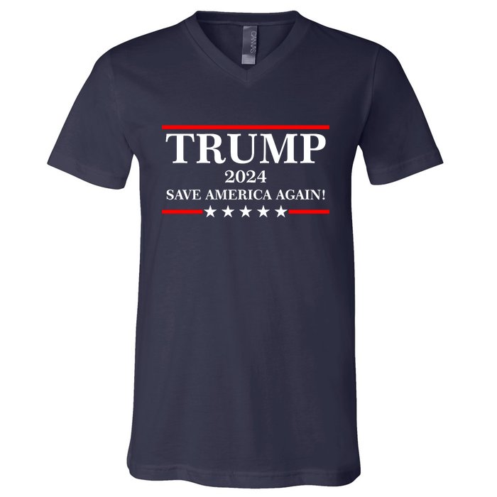 Trump 2024 Save America Again USA President Vote V-Neck T-Shirt