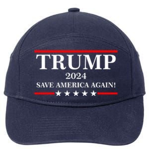 Trump 2024 Save America Again USA President Vote 7-Panel Snapback Hat