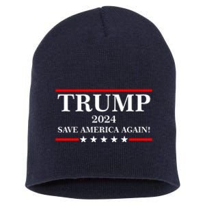 Trump 2024 Save America Again USA President Vote Short Acrylic Beanie